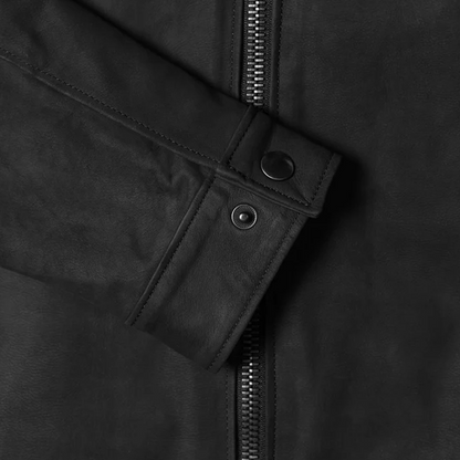 Men’s Black Matte Racer Leather Jacket