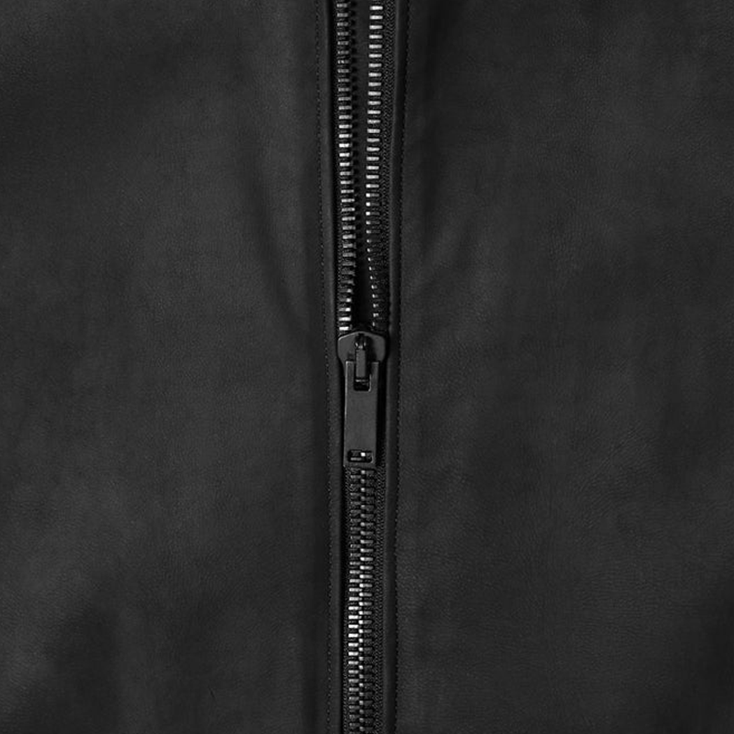 Men’s Black Matte Racer Leather Jacket