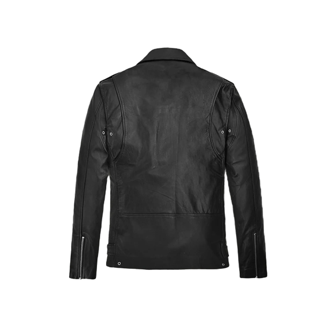 Bruno Mars Black Leather Biker Jacket