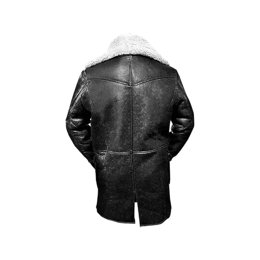 Bane Coat of Batman Dark Knight Black Real Leather