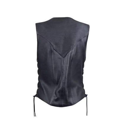 Women Biker Leather Vest