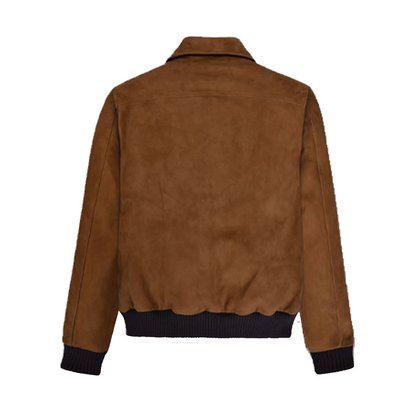 Man Armie Hammer Brown Leather Jacket