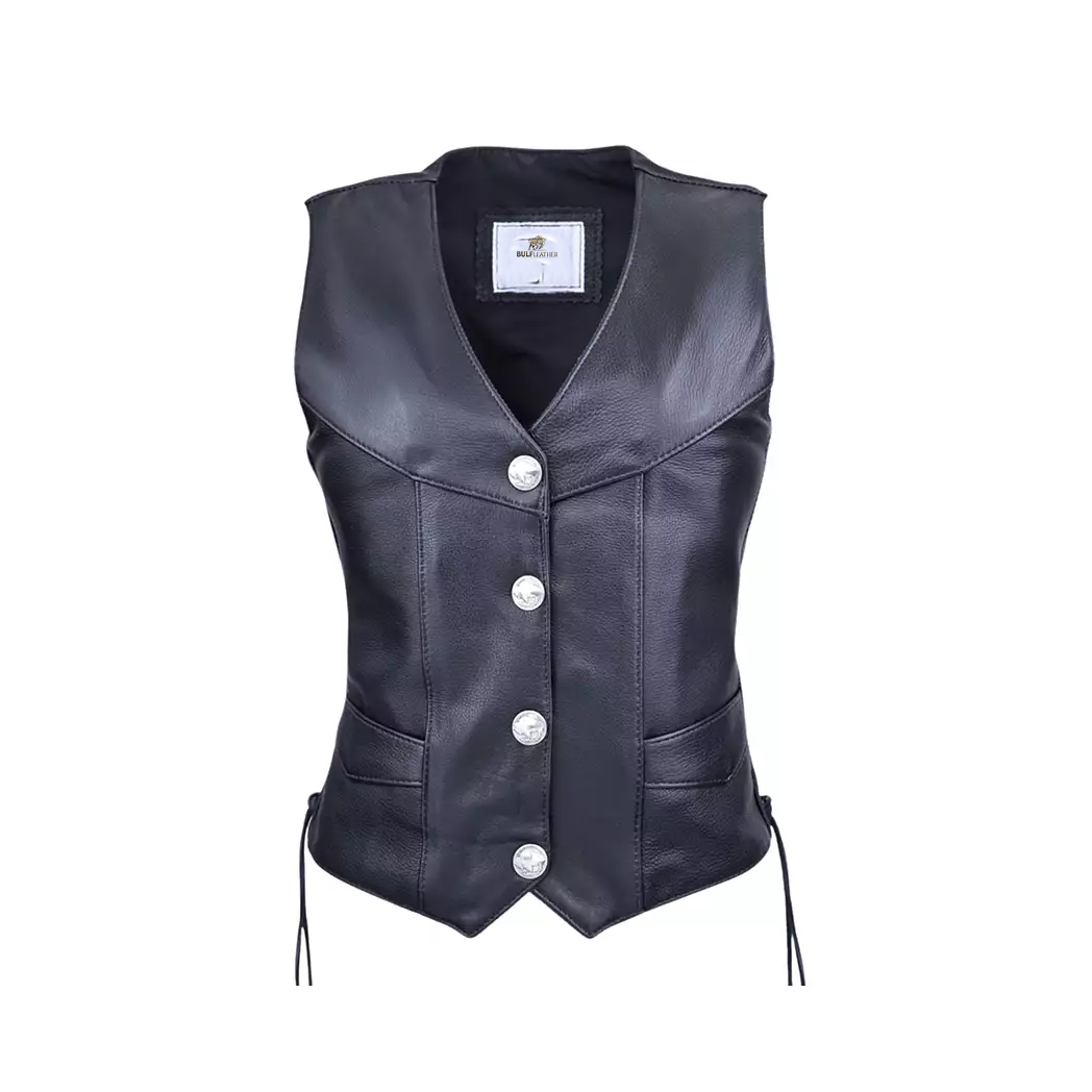 Women Biker Leather Vest