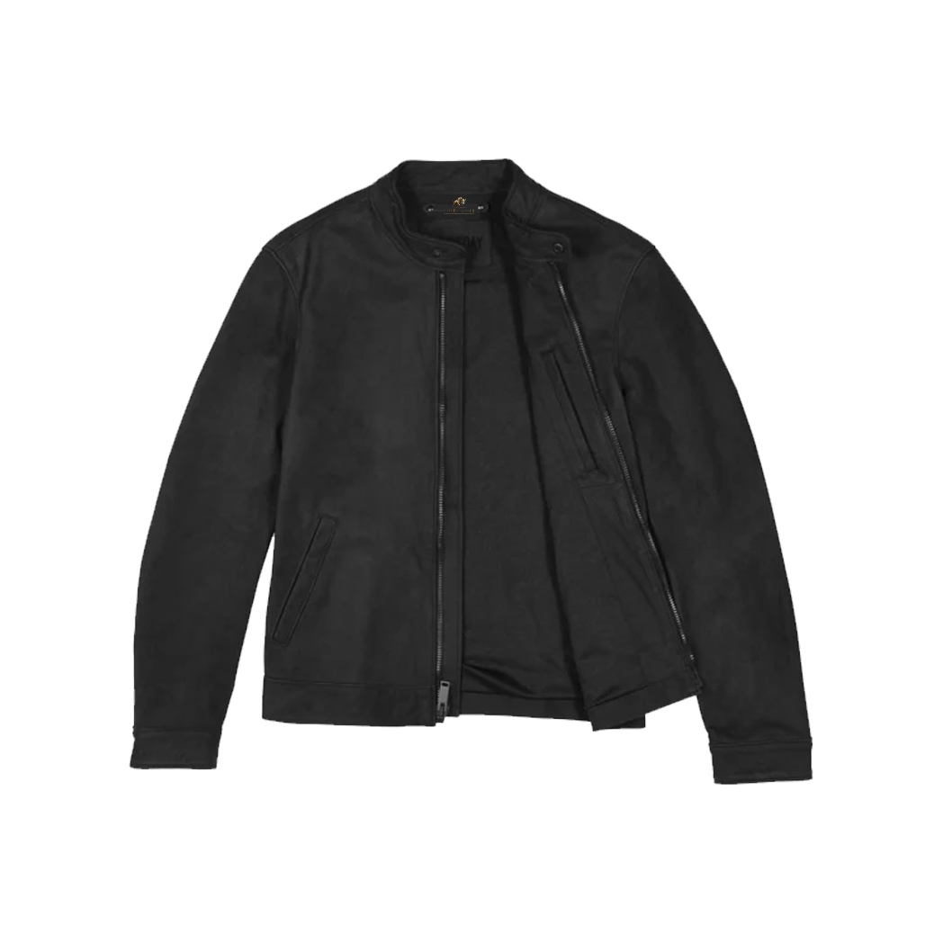 Men’s Black Matte Racer Leather Jacket