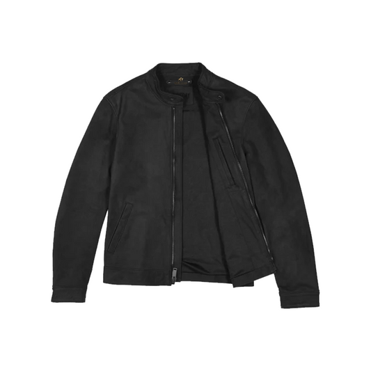 Men’s Black Matte Racer Leather Jacket