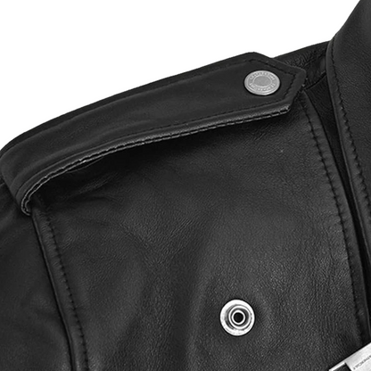 Bruno Mars Black Leather Biker Jacket