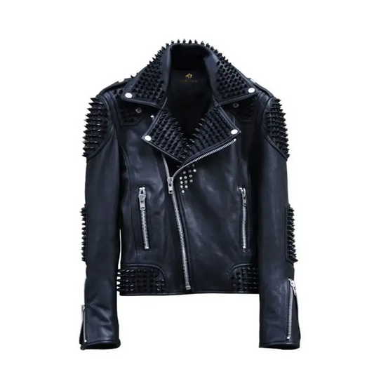 Mens Rock Punk Studded Biker Jacket