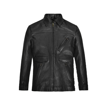 Mens Johnny Depp Black Leather Jacket