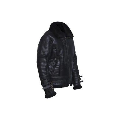 Mens Affliction Black Shearling Jacket