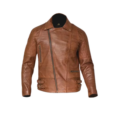 Mens Brown Biker Leather Jacket