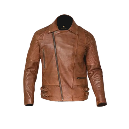 Mens Brown Biker Leather Jacket