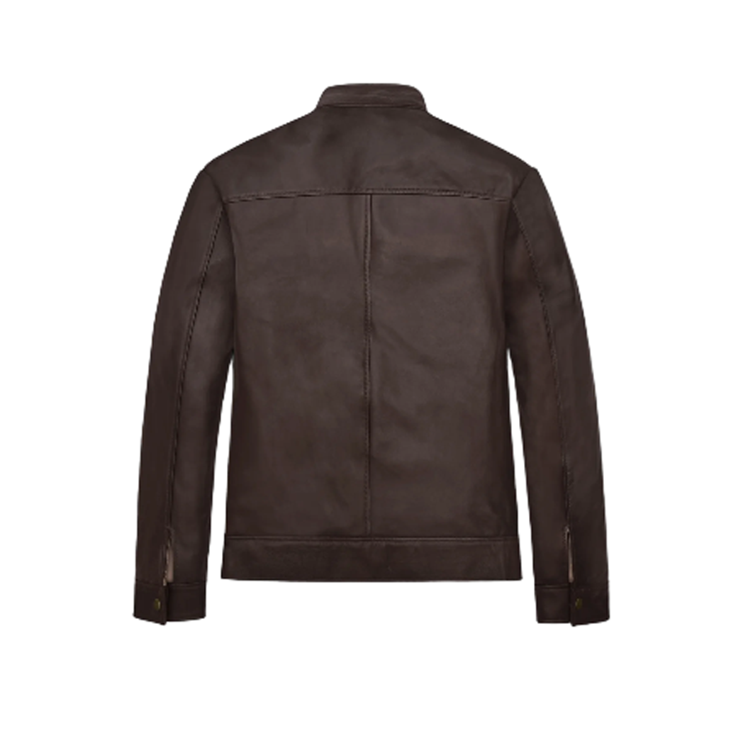 Mens Michael Jordan Brown Leather Jacket