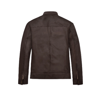 Mens Michael Jordan Brown Leather Jacket