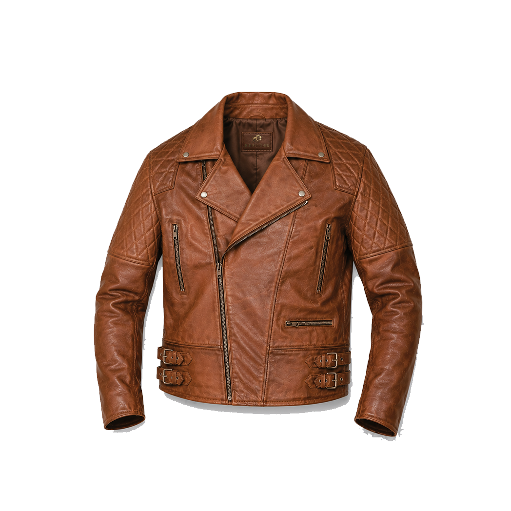 Mens Brown Biker Leather Jacket
