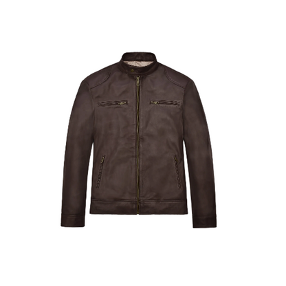 Mens Michael Jordan Brown Leather Jacket