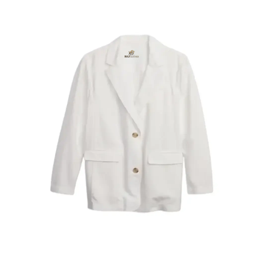 Women Gap White Linen Blazer