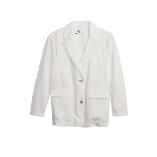 Women Gap White Linen Blazer