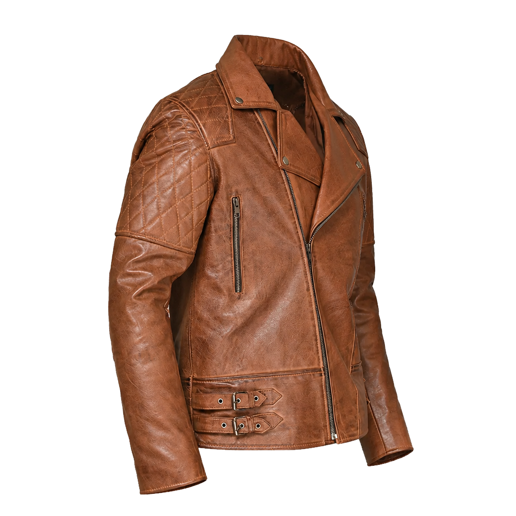 Mens Brown Biker Leather Jacket