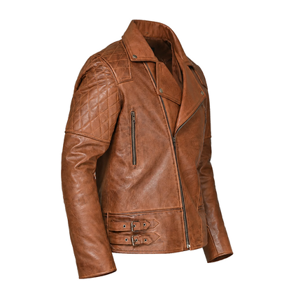 Mens Brown Biker Leather Jacket