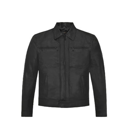 Mens Pierce Brosnan The Out-laws Black Leather Jacket