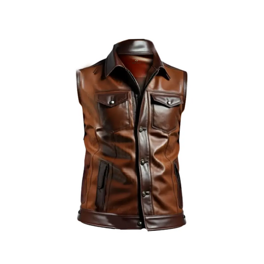 Men’s Classic Brown Leather Vest