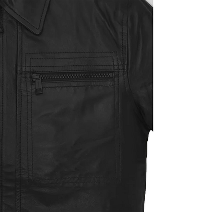 Mens Pierce Brosnan The Out-laws Black Leather Jacket