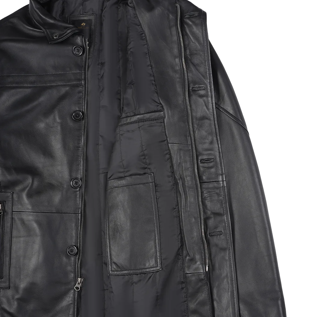 Men’s Real Lambskin Leather Car Coat
