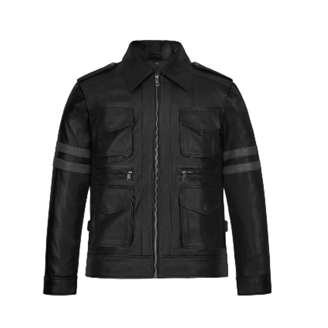 Mens Resident Evil Black Leather Jacket