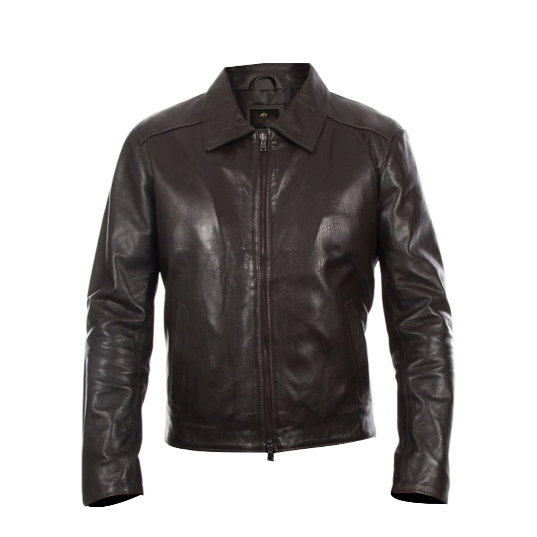Men Brown Italian Real Leather Jacket