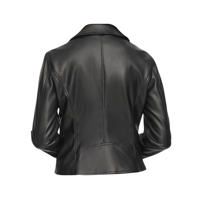 Womens Real Leather Biker Jacket