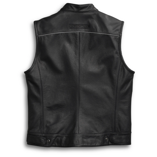 Men’s Foster Black Leather Vest