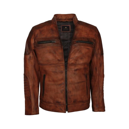 Cafe Racer Brown Motorcycle Jacket
