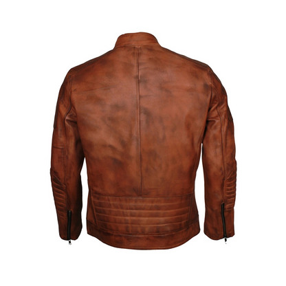 Cafe Racer Brown Motorcycle Jacket