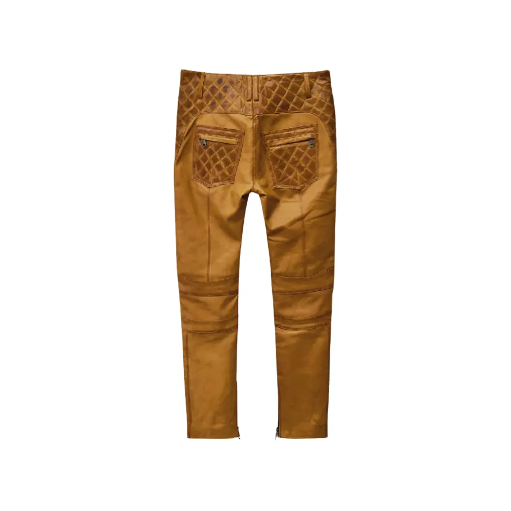 Men’s Outlaw Burnt Mustard Leather Pants