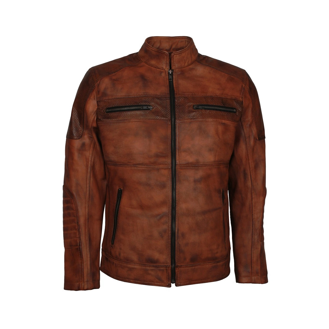 Cafe Racer Brown Motorcycle Jacket