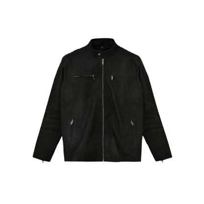 Mans Scott Adkins Accident Black Leather Jacket
