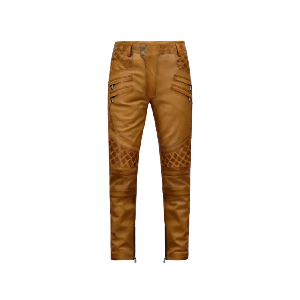 Men’s Outlaw Burnt Mustard Leather Pants