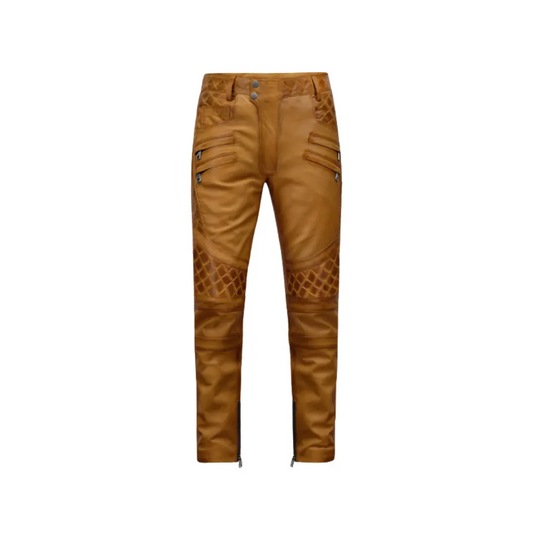Men’s Outlaw Burnt Mustard Leather Pants