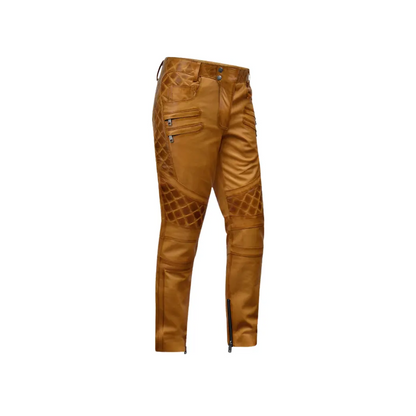 Men’s Outlaw Burnt Mustard Leather Pants