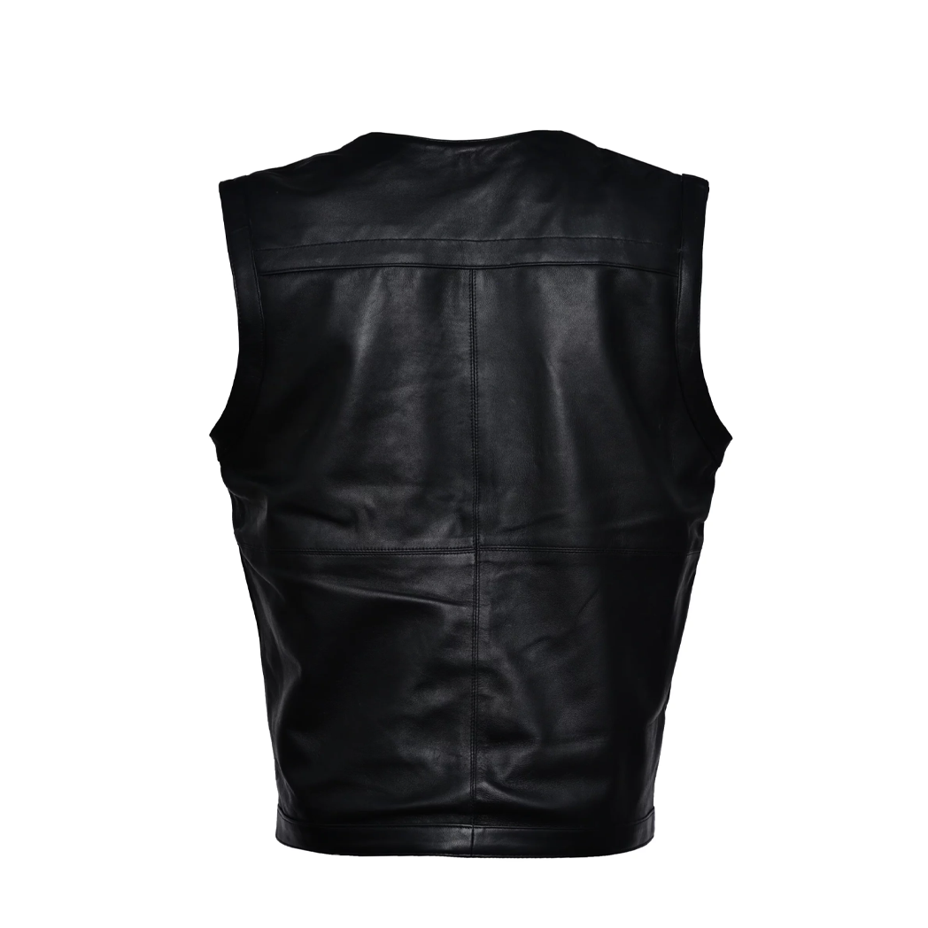 Men’s Hunter Valley Black Leather Vest