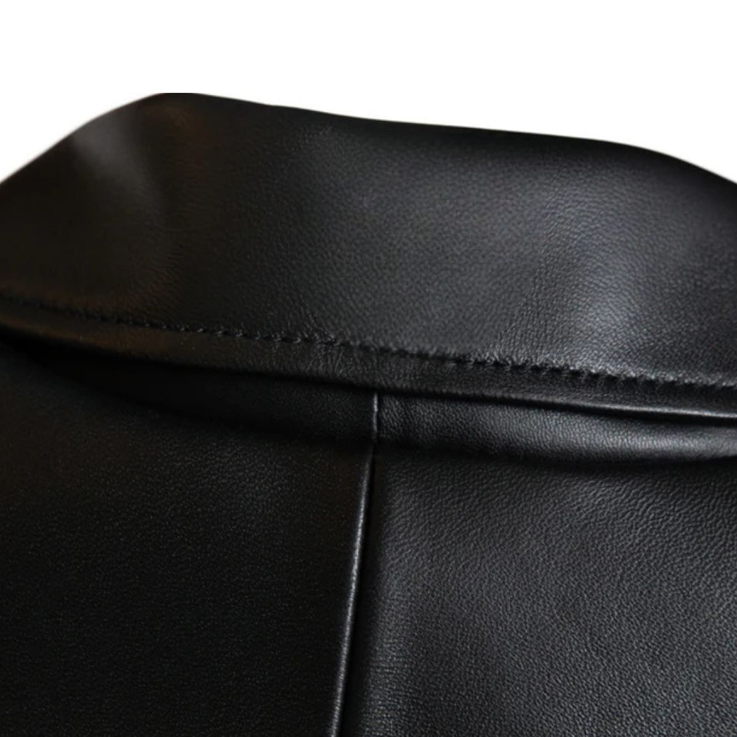 Men’s Icon Solid Black Leather Jacket