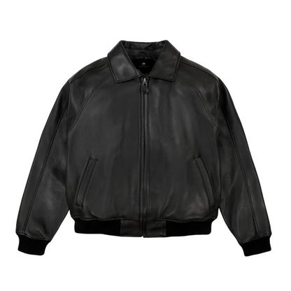 Men’s Icon Solid Black Leather Jacket