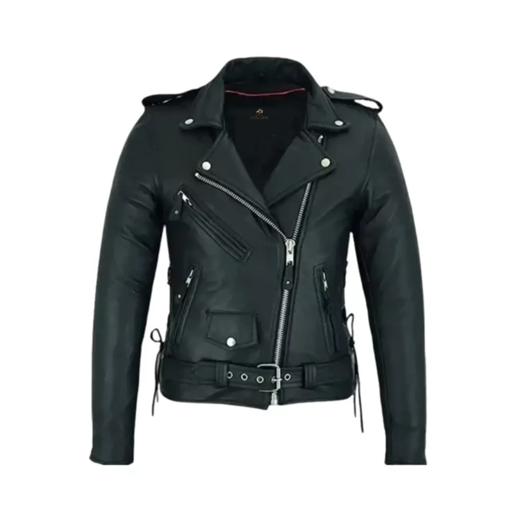 Women’s Classic Motorcycle Leather Jacket