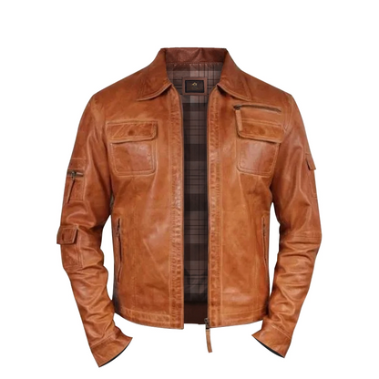 Men Cafe Racer Retro Moto Jacket