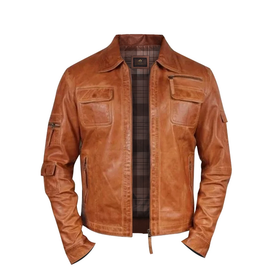 Men Cafe Racer Retro Moto Jacket