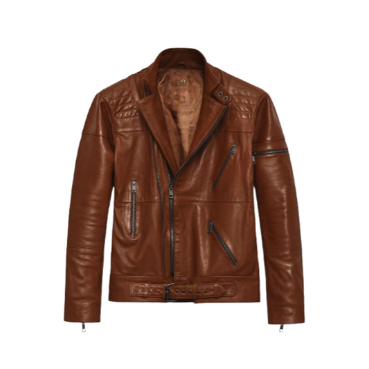 Men’s Brown Cruiser Biker Leather Jacket