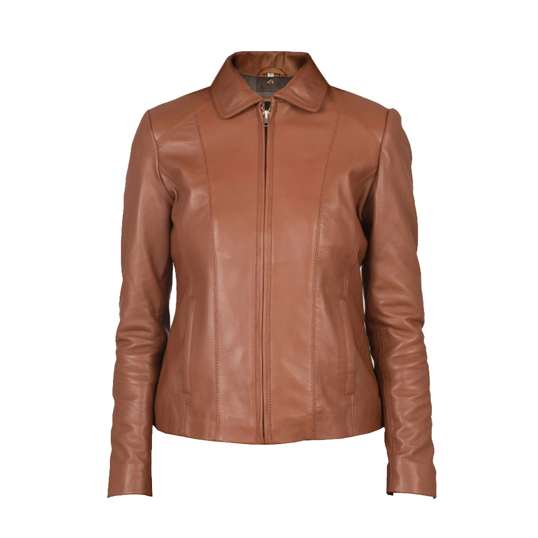 Women's Colette Brown Leather Jacket