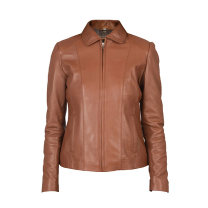 Women's Colette Brown Leather Jacket