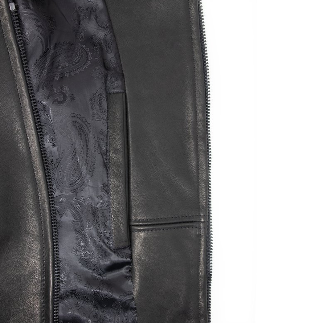 Men’s Black Tanned Lambskin Cafe Racer Jacket