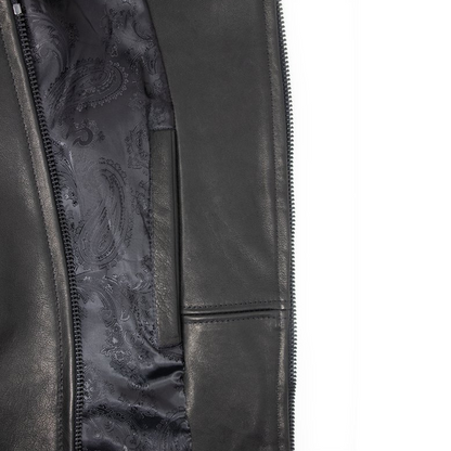 Men’s Black Tanned Lambskin Cafe Racer Jacket